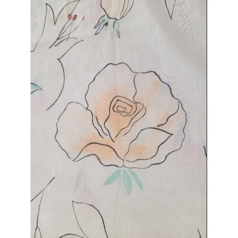 LADY PEPPERELL Vintage Pencil Sketch Floral Pink Green 3PC Twin Sheet‎ Set